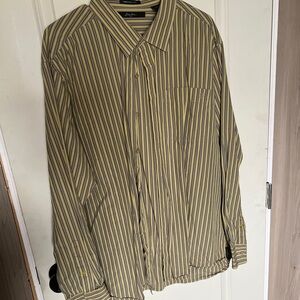 Sean John Yellow and Black Striped Casual Shirt